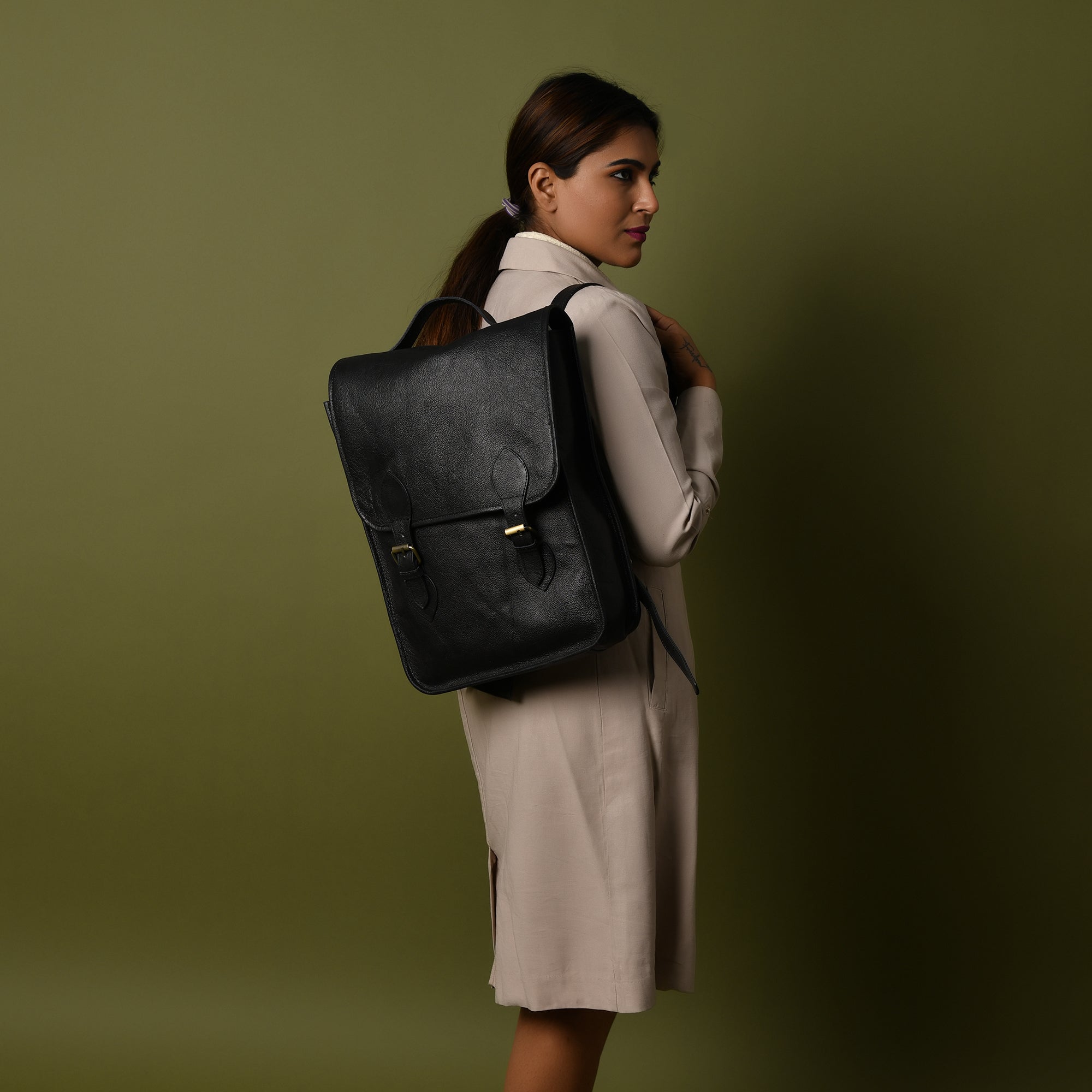 Penny Leather Backpack- Black - DÖTCH CLUB