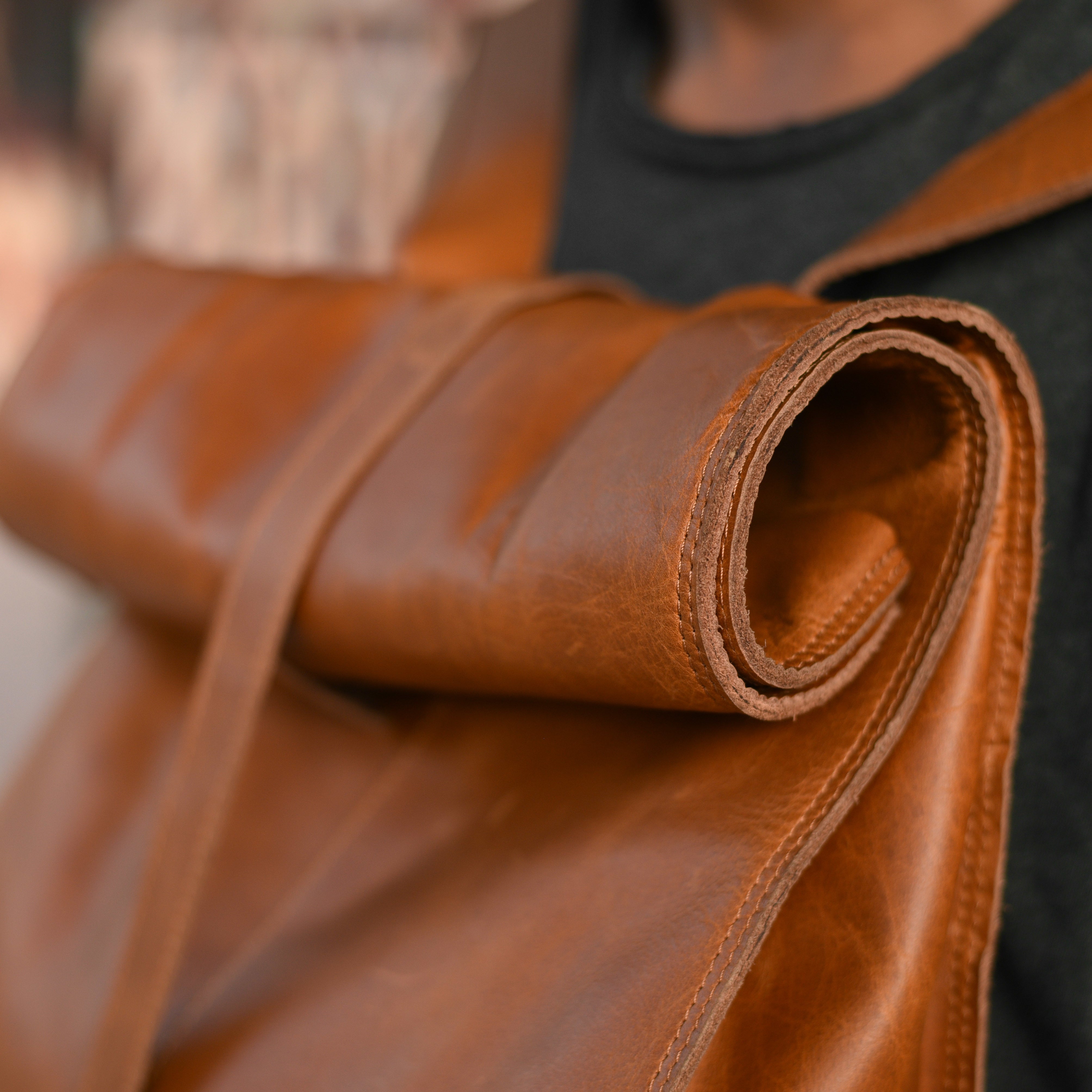 107 Leather Rolltop Backpack- Tan - DÖTCH CLUB