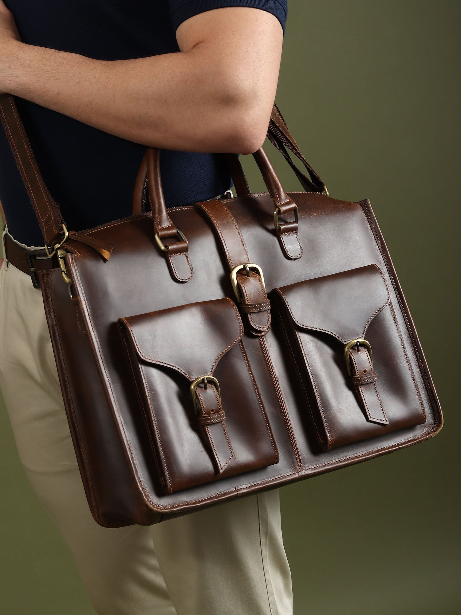 Garrison Leather Laptop Messenger Bag