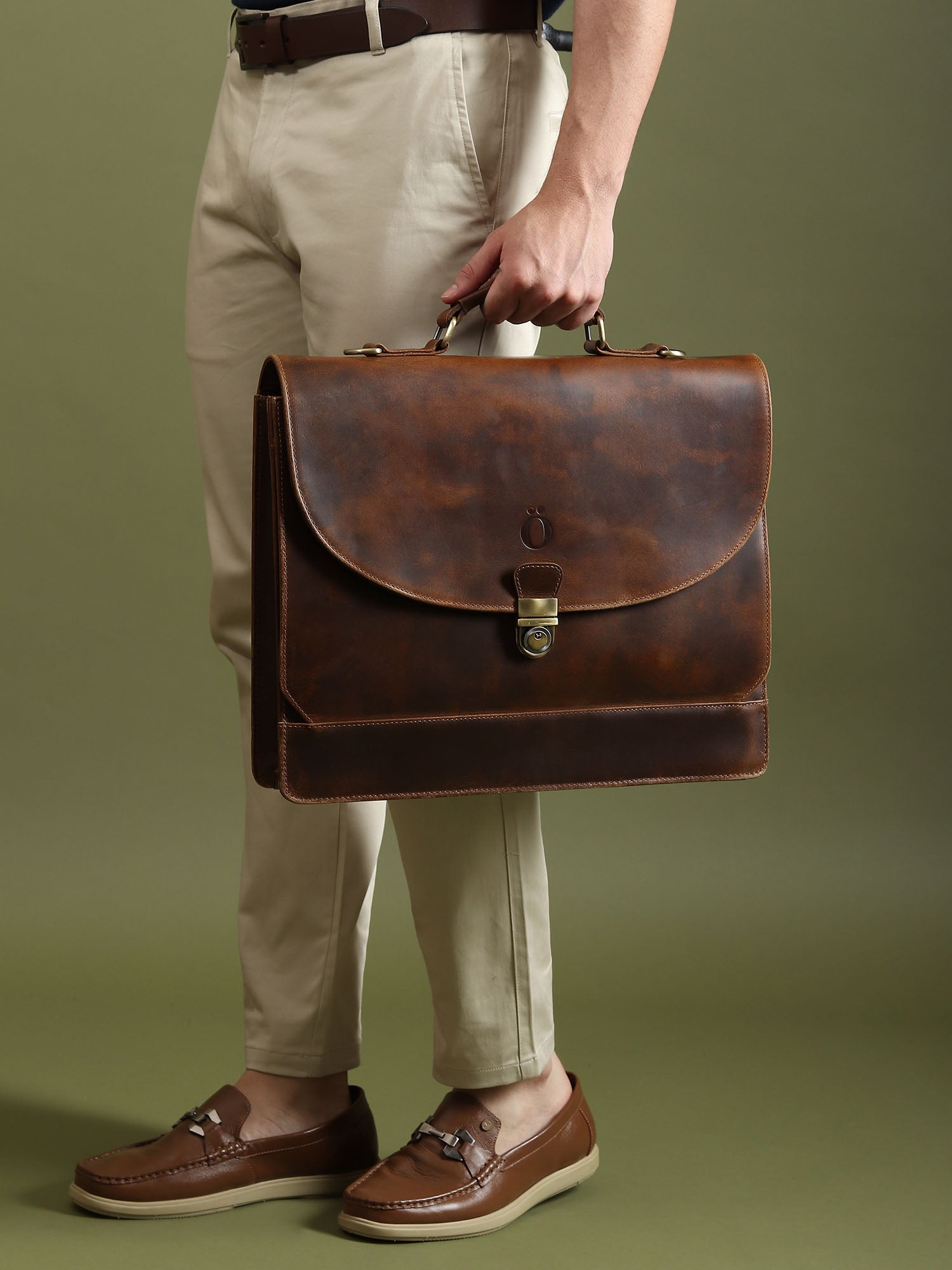Yorke Leather Laptop Messenger Bag