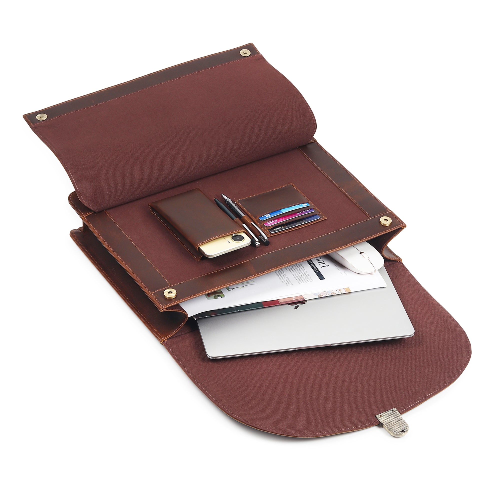 Yorke Leather Laptop Messenger Bag