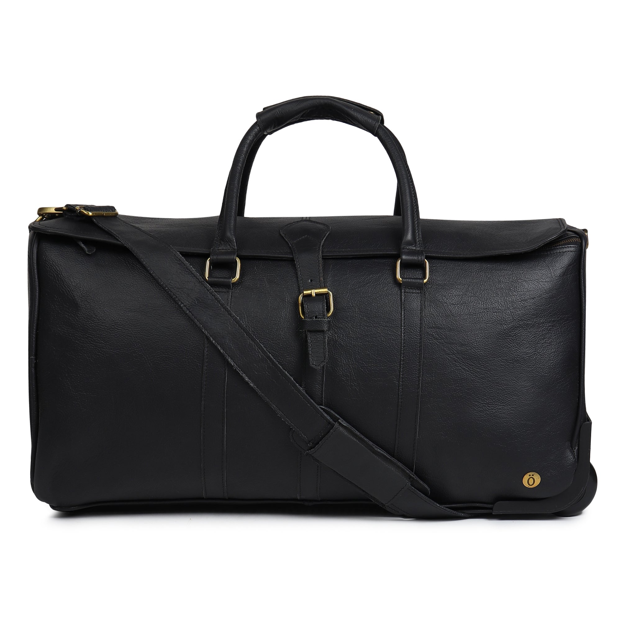 Leather Trolley Duffle Bag