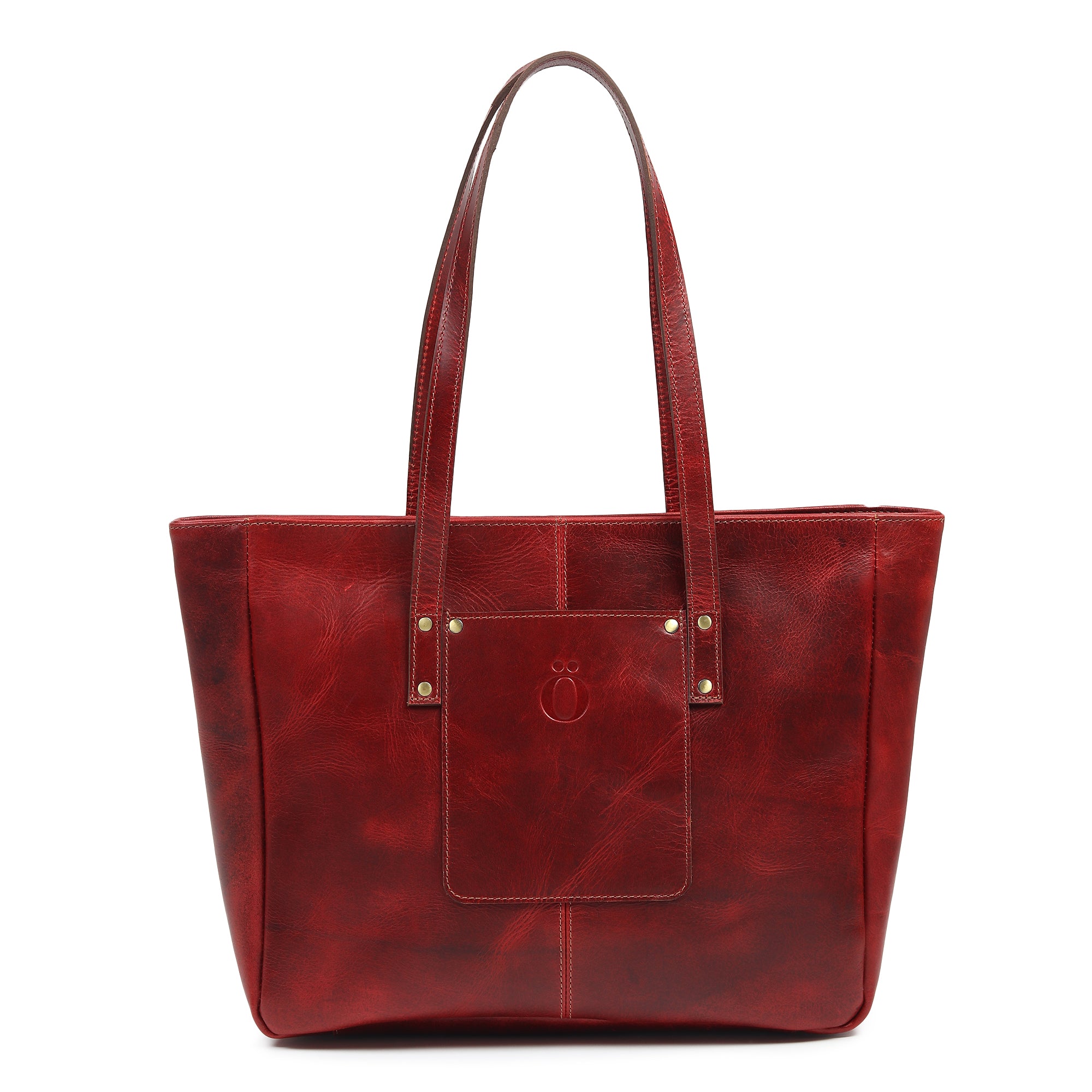 Everyday leather tote bag made from full-grain leather, handmade by Dotch