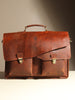 Handmade brown leather messenger laptop bag with adjustable strap – Dotch Bags