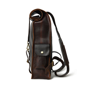 107 Leather Rolltop Backpack- Plumb - DÖTCH CLUB