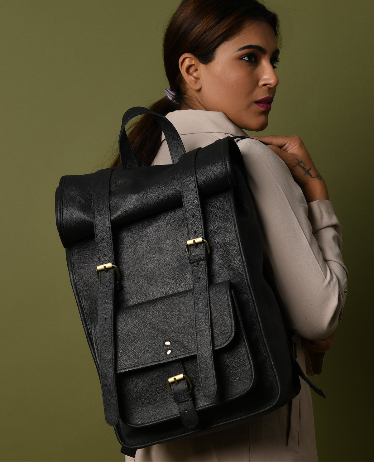 DuVall Rolltop Backpack- Black - DÖTCH CLUB