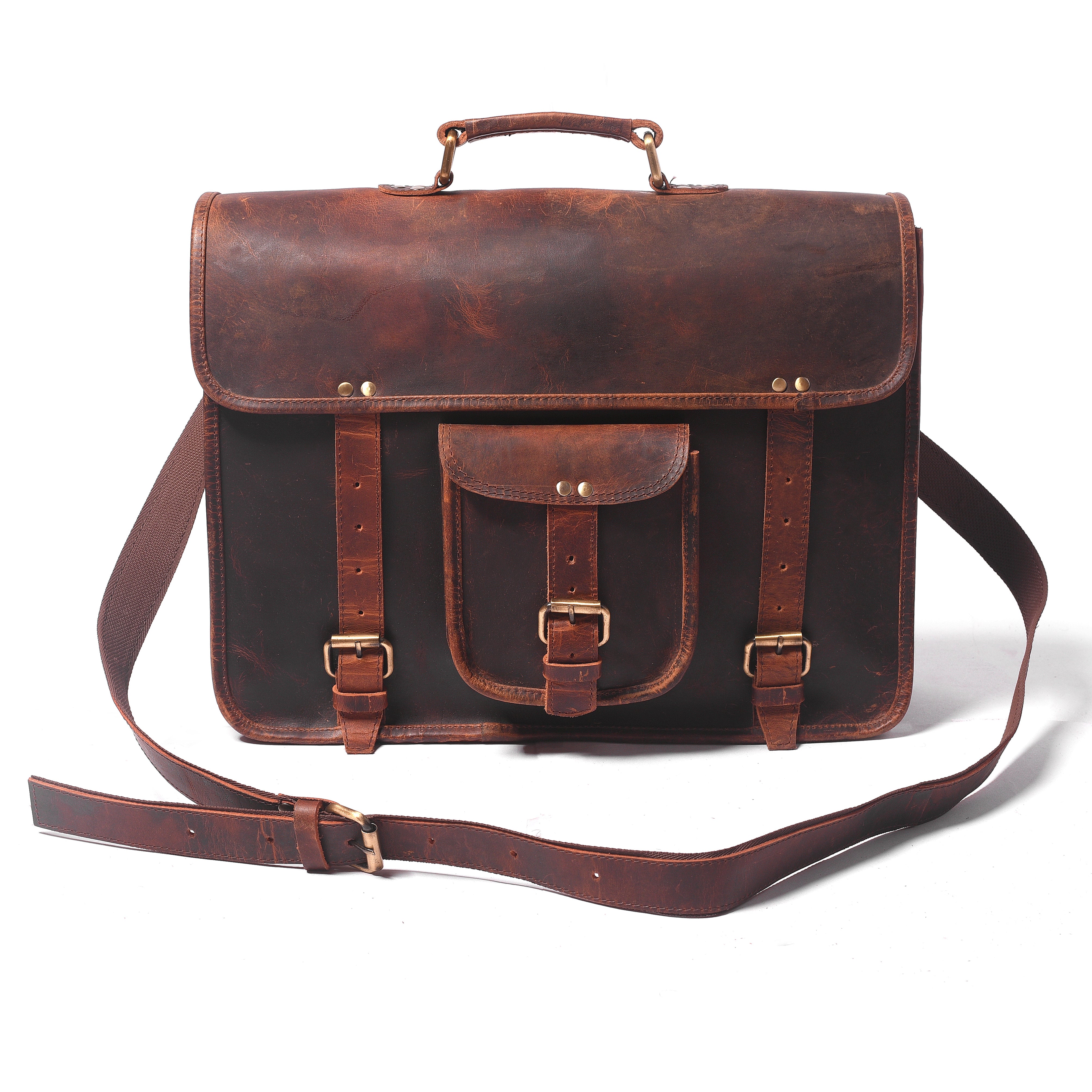 Loculus Buffalo Leather Satchel Messenger Bag - DÖTCH CLUB