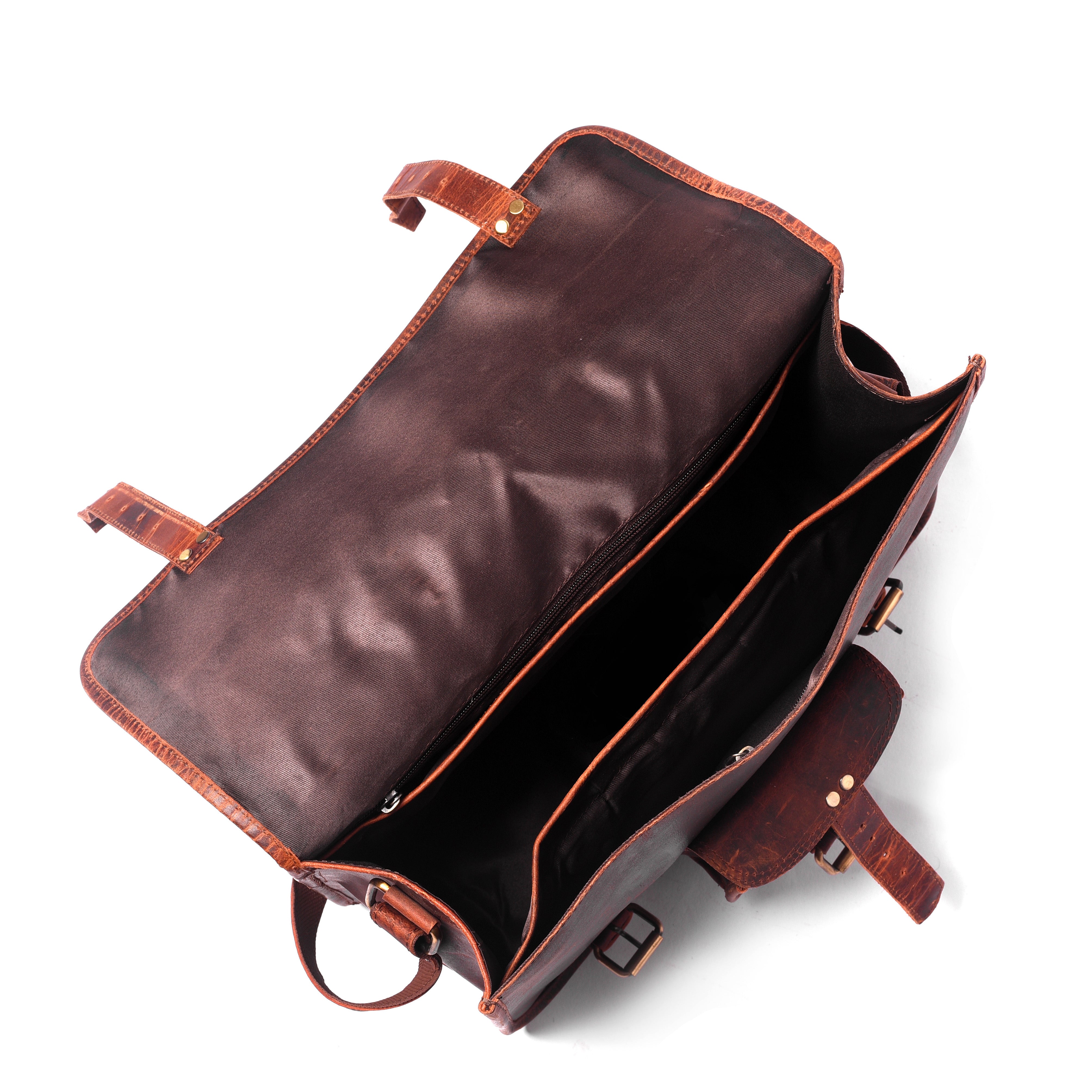 AlliLux Leather Box Messenger Bag