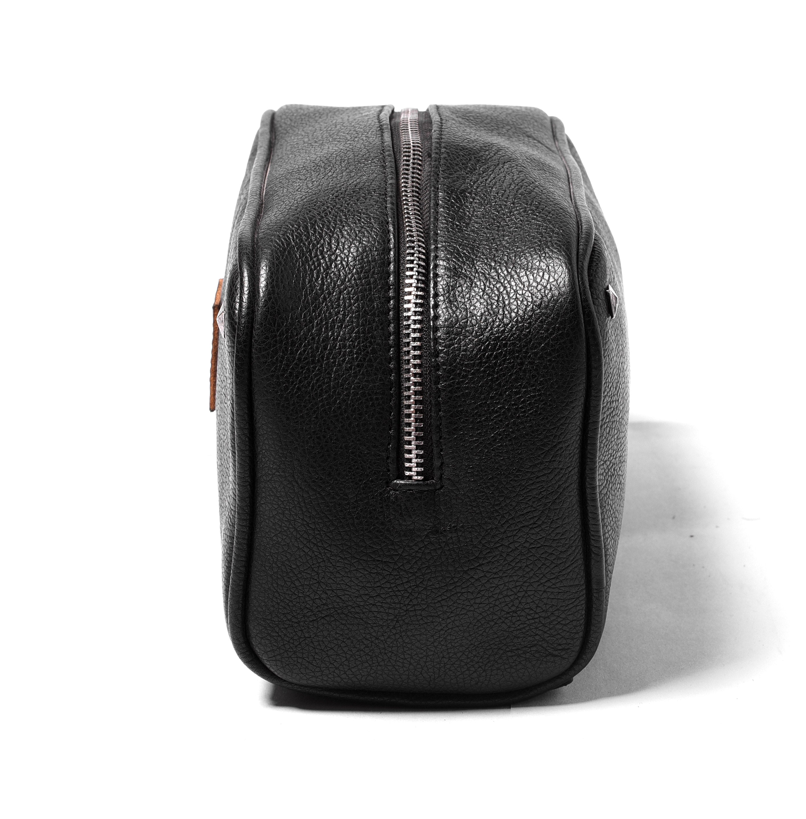 Leather Dopp Kit - Black - DÖTCH CLUB