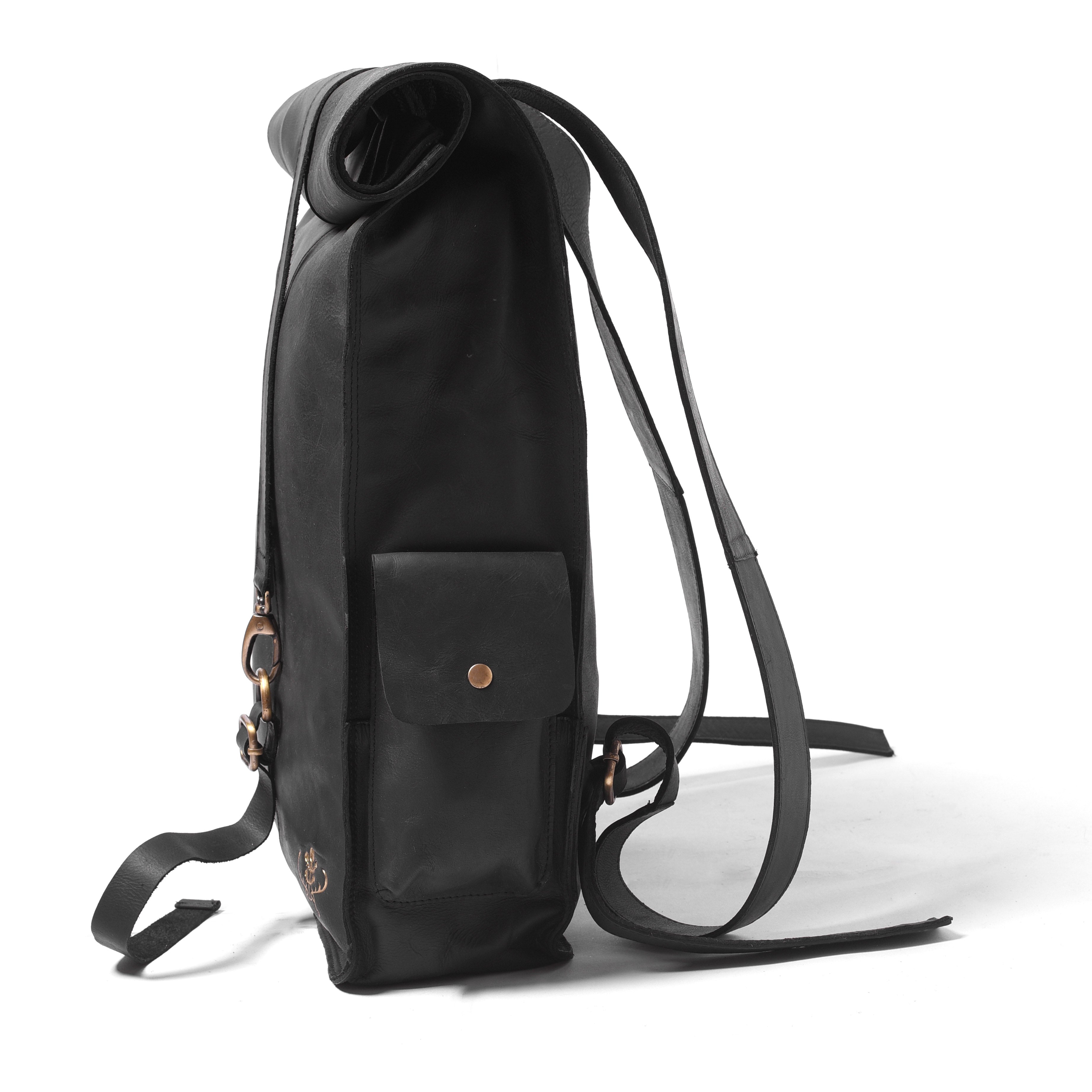 Sycamore Roll Top Backpack - Black – Upper Park
